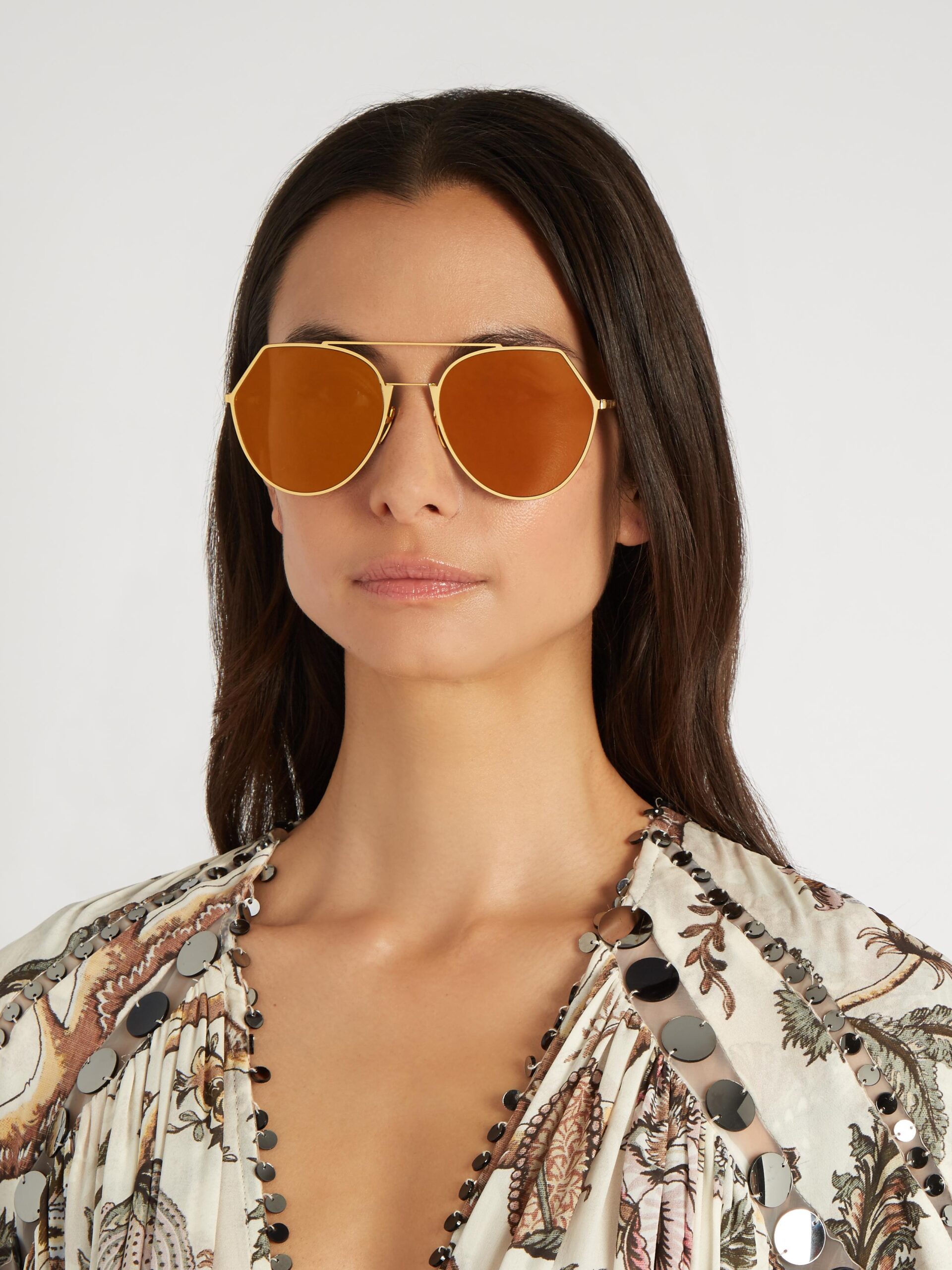 fendi eyeline gold sunglasses