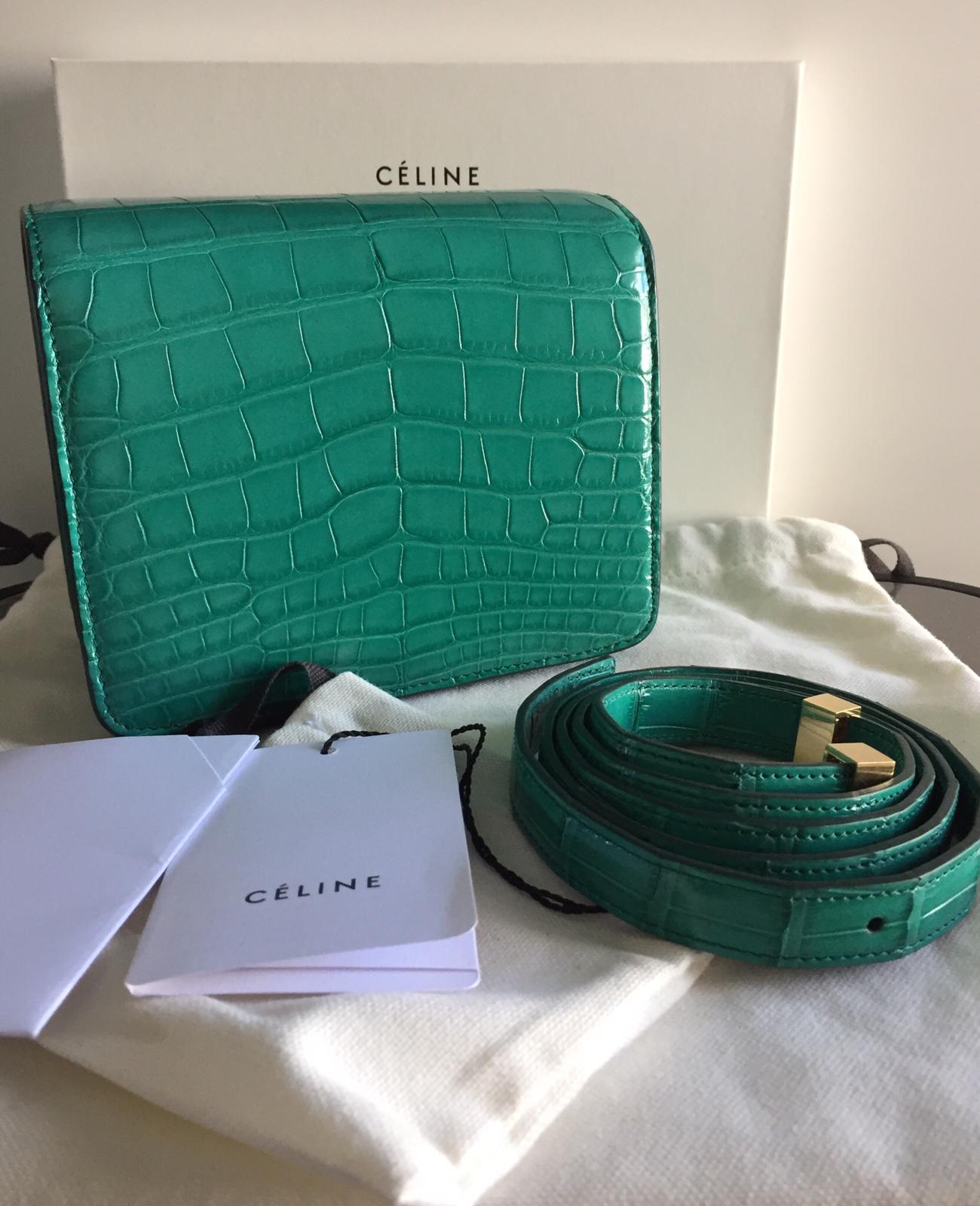 Celine Classic Box Small Green Calfskin