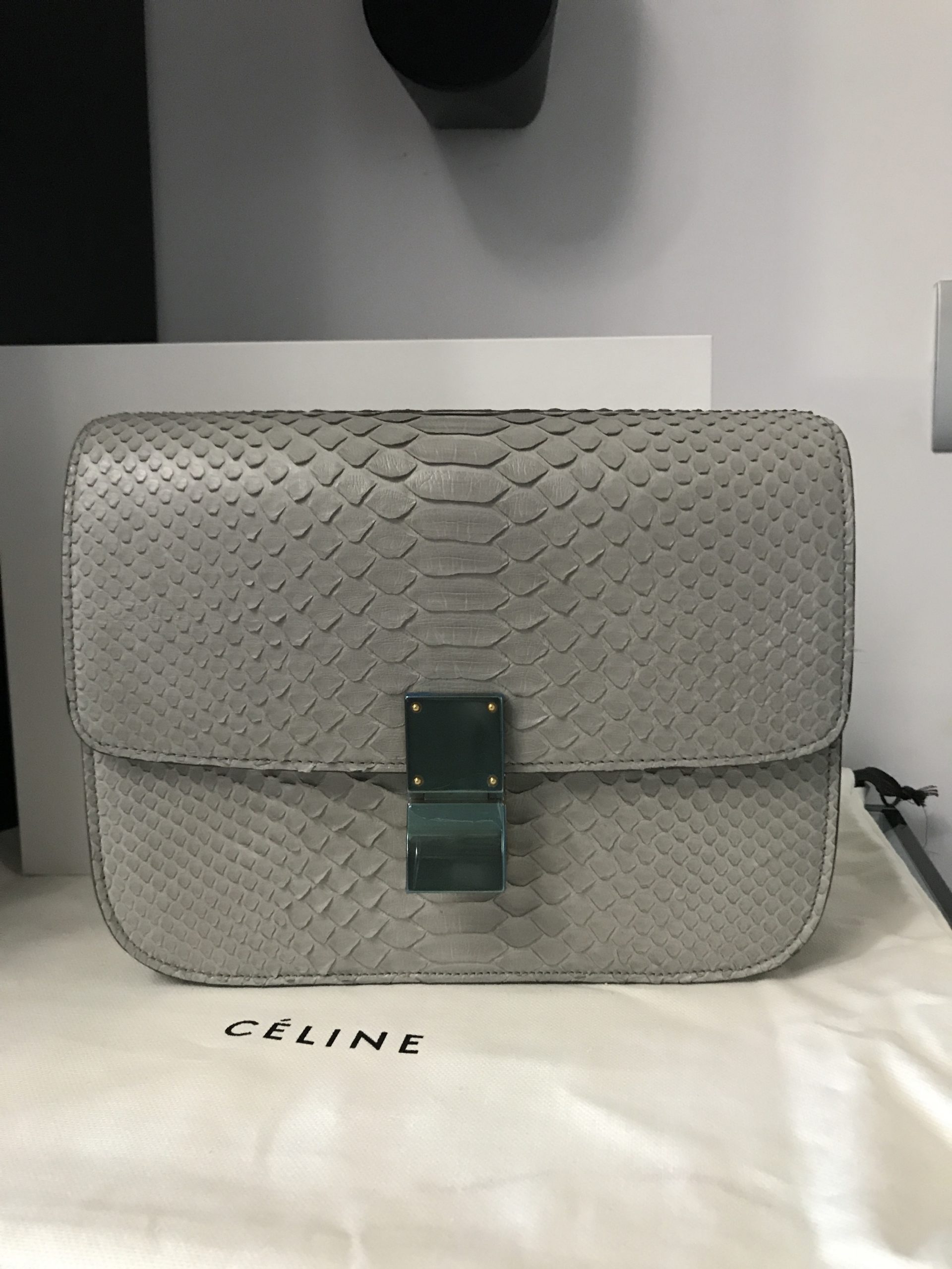 celine python box bag