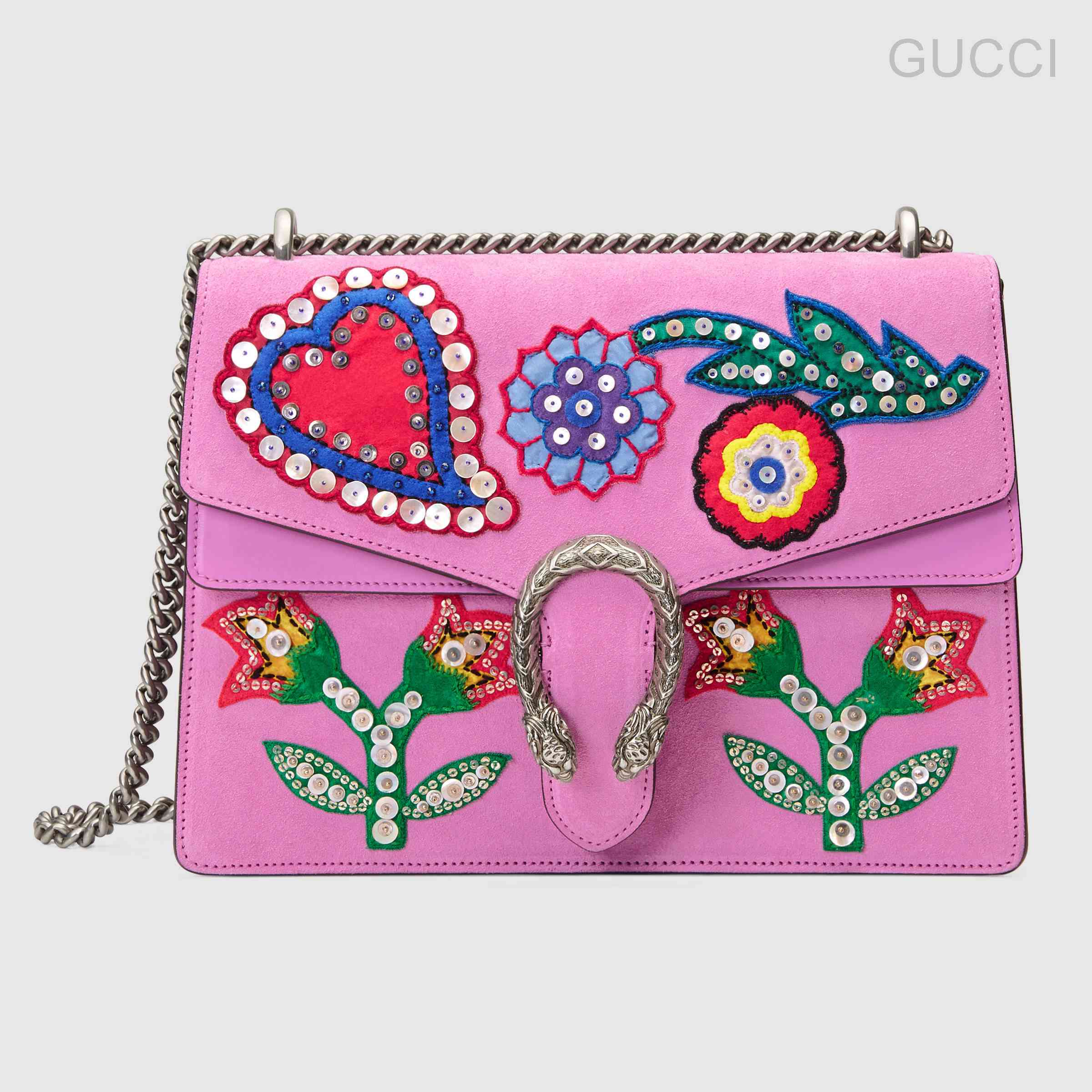 Gucci Women's Pink Dionysus Embroidered 
