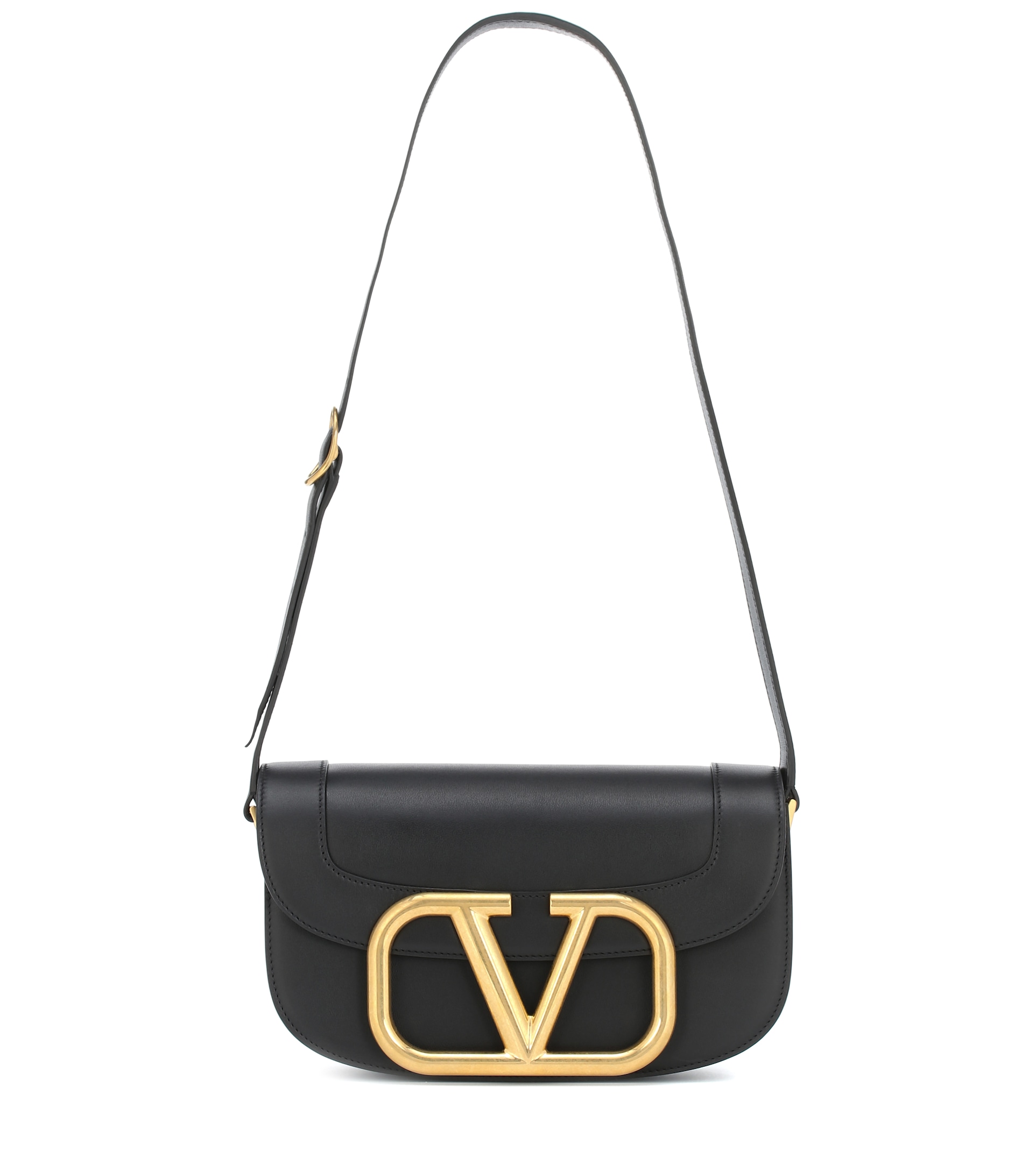 Valentino Women Supervee Crossbody Bag In Black Leather Pony-style