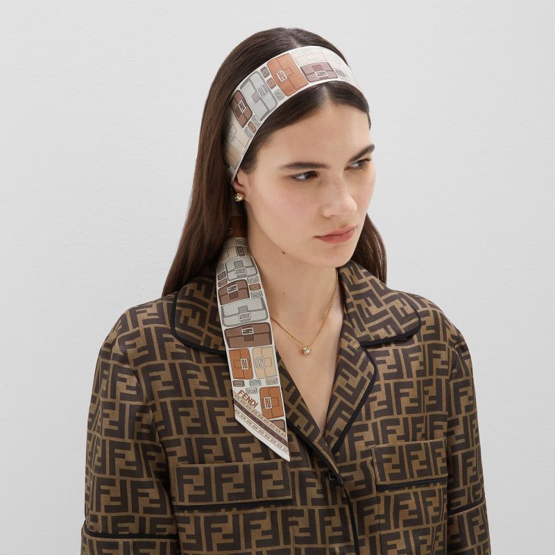 FENDI Wrappy  Bandeau in seta beige