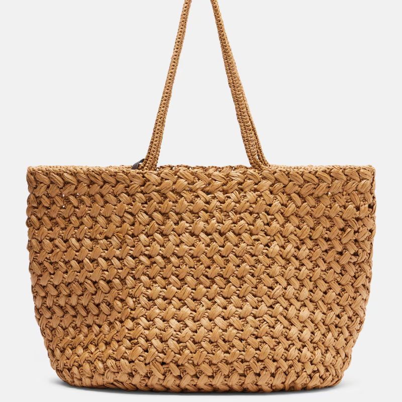 The Row estelle two large raffia bag beige