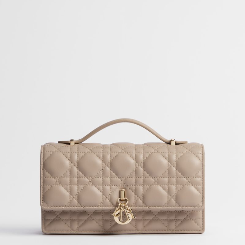Dior  Miniborsa My Dior Pelle di agnello Cannage beige tenue