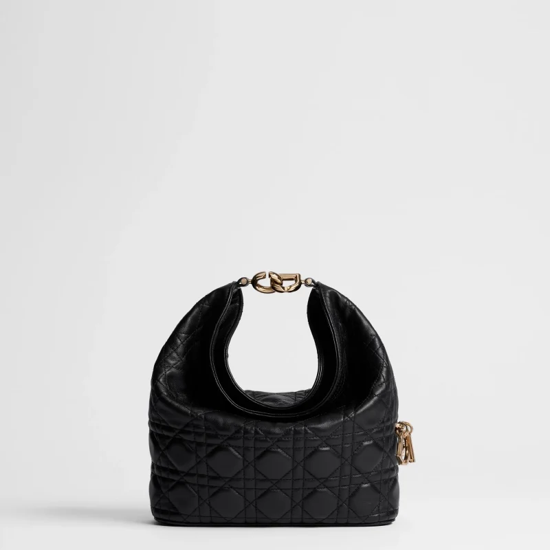 Dior  Borsa hobo piccola Toujours Pelle di agnello Cannage nera